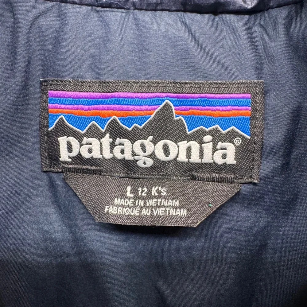 Patagonia Quilted Puffer Jacket‎ Kids L 12 Years Navy Blue Insulated